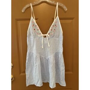 Women's Wild Fable Embroidered Strawberry Tie-Front Cover Up Dress Size Medium